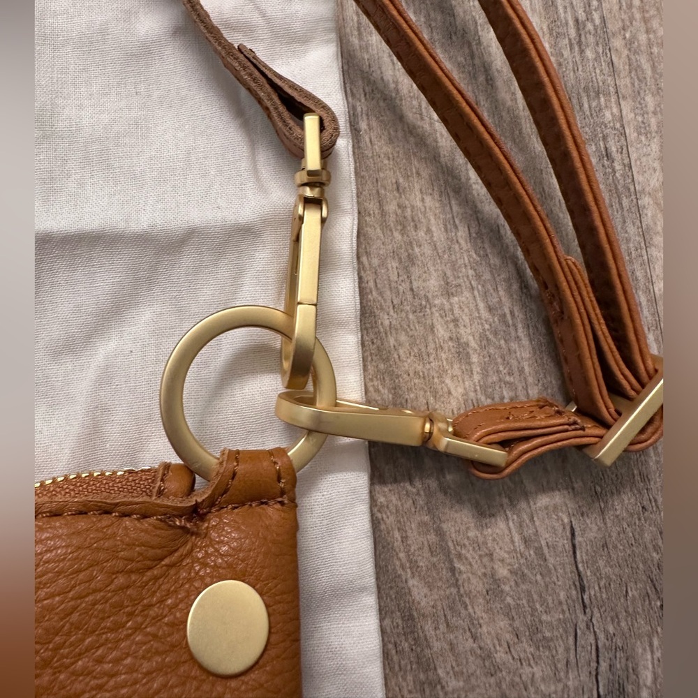 Hammitt Tan Leather Crossbody with Pink and Coral Stripes - Picture 5 of 16